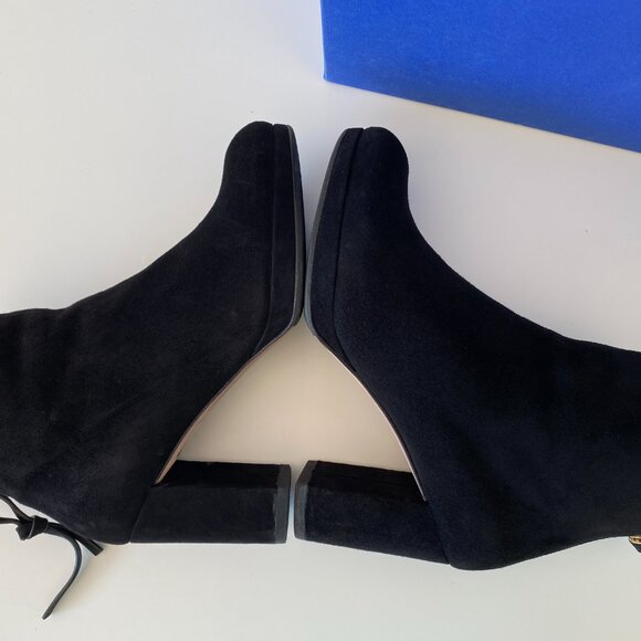 Stuart Weitzman | Martine Black Suede Booties - Size 5.5 - Made in Spain - Picture 7 of 13